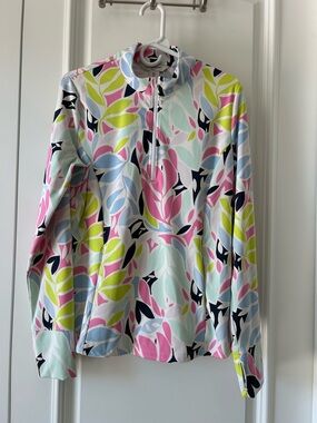 Tommy Bahama Multicolor Leaf-Print Golf Top in Pastels